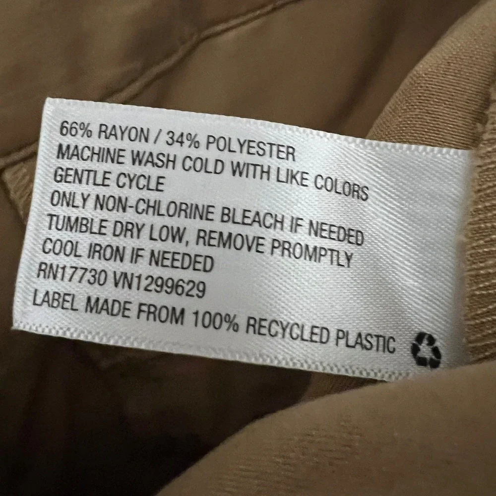 Mossimo Wide Leg High‎ Waisted Career Split Hem Khaki Trouser Pants Size 14